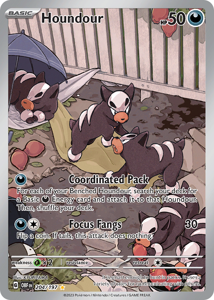 Obsidian Flames Houndour #204/197